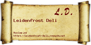Leidenfrost Deli névjegykártya